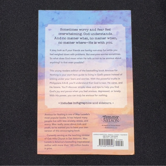 Anxious For Nothing by Max Lucado young readers edition paperback book‎ - Picture 6 of 6